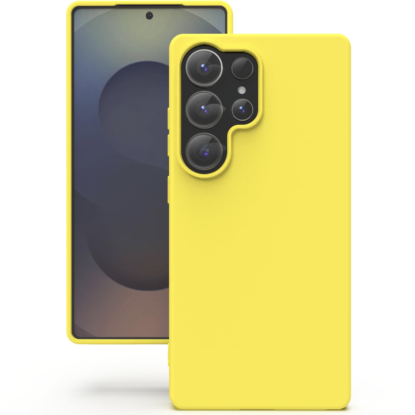 Silicone Case for Samsung Galaxy S25 Ultra, Soft-Touch, Shockproof, DustProof, Antiskid Phone Cover for Samsung Galaxy S25 Ultra - Yellow