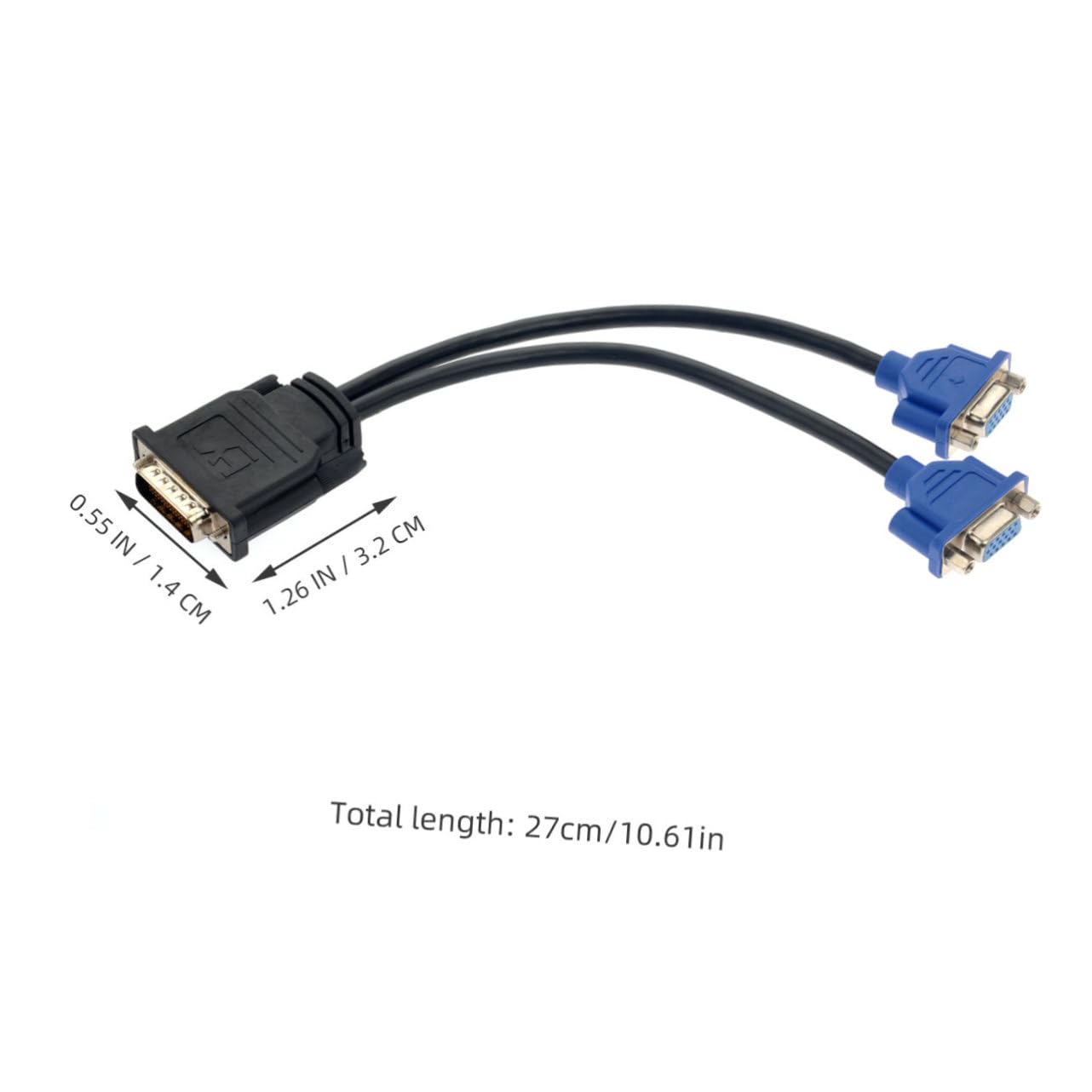 OSALADI Vga Cable Dual Monitor Splitter for Computer Video Adapter Adapter Cable Male Vga Female Connectors