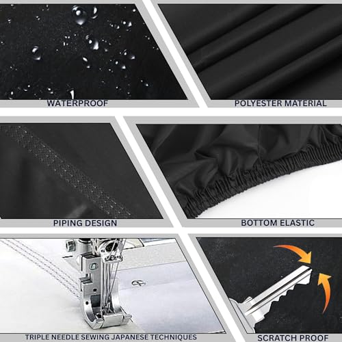 Image of 100% Waterproof Apache RTR 160 Bike Cover | Polyester Body Cover for Rain & Sun | UV Protection, Dustproof, Scratch Resistant, Windproof, Heat Resistant, Vehicle Specific Fit (Black)