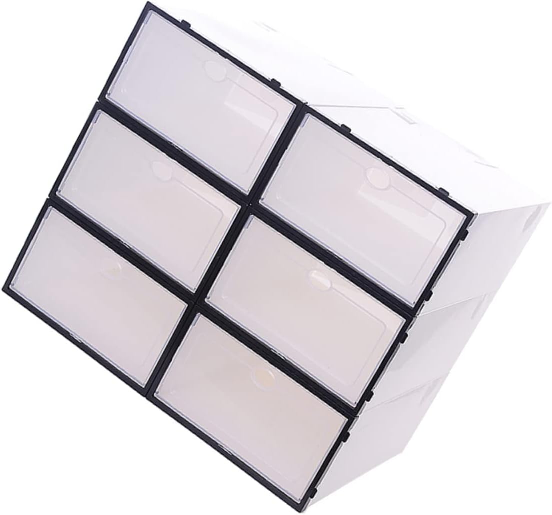 6pcs Thickened Plastic Shoe Boxes Storage Organizer Shoes Storage Container for Closet Racks Containers for Organizing
