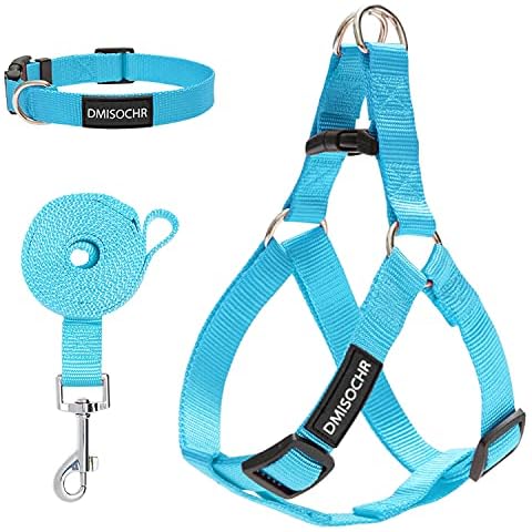 No Pull Dog Harness - Step in Dog Harness and Leash for Small Medium Large Dog - Escape Proof Adjustable Soft Dog Harness Leash Collar Set for Walking Training Hiking Outdoor Cover