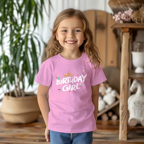 Image of Birthday Girl Shirt Crown 1st First 2nd Two 3rd 4th 5th Toddler Birthday Outfit