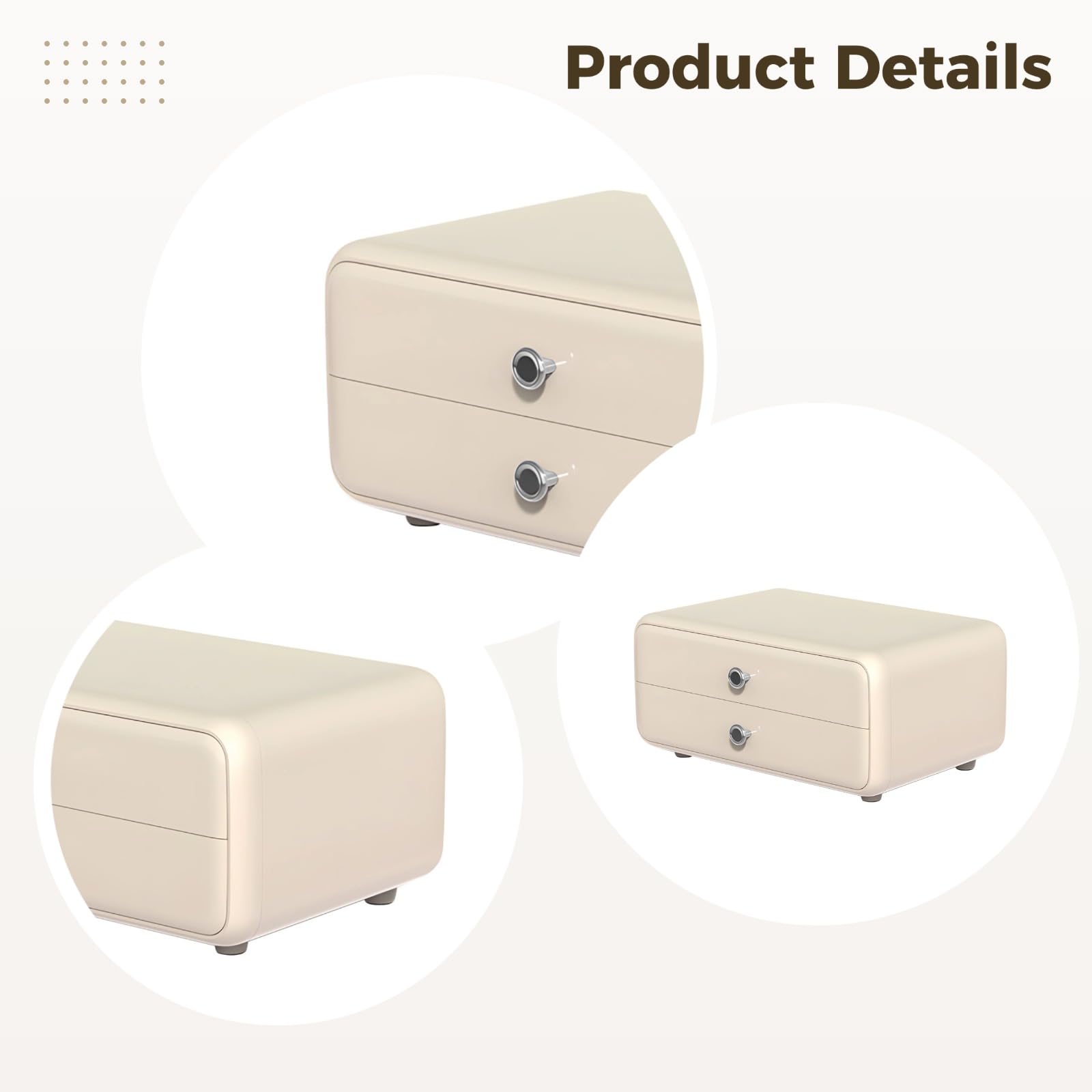 Kosmetik-Organizer mit 2 Schubladen, cremegelber Ablageorganizer für die Arbeitsplatte, minimalistischer Bad-Organizer für Badzubehör, runde Griffe und rutschfeste Pads, Geschenkidee