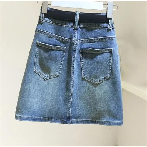 Women's Tight Solid Zipper High Waist Short Mini Denim Skirt3