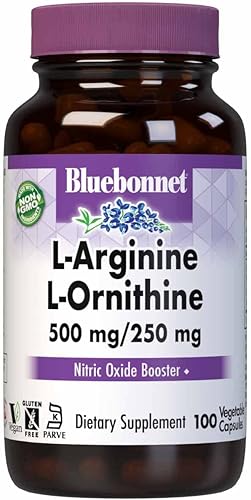 Bluebonnet Nutrition L-Arginina 500mgL-Orinitina 250mg apoya el metabolismo de las proteínas sin soja sin gluten sin OMG certificado Kosher vegano Bluebonnet Nutrition L-Arginina 500mgL-Orinitina 250mg apoya el metabolismo de las proteínas sin soja sin gluten sin OMG certificado Kosher vegano