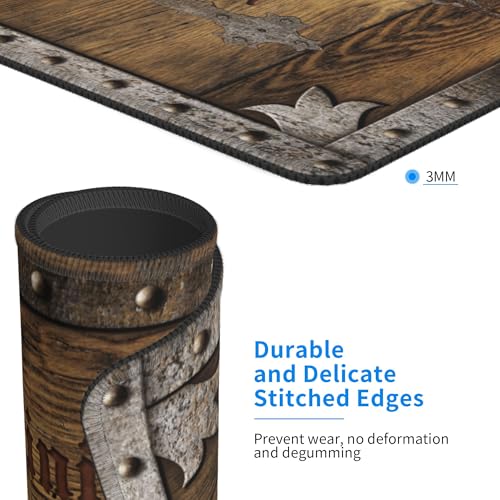Image of Decorative Wooden Stove Top Cover for Electric Stove 28 inch x 20 inch Funny Trap Door Glass Flat Top Stove Mat Oven Induction Cooktop Mat for Ceramic Countertop Mats Heat-Resistant Dish Drying Mat