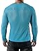JOGAL Men's Mesh Fishnet Fitted Long Sleeve Muscle Top X-Large Ocean Blue
