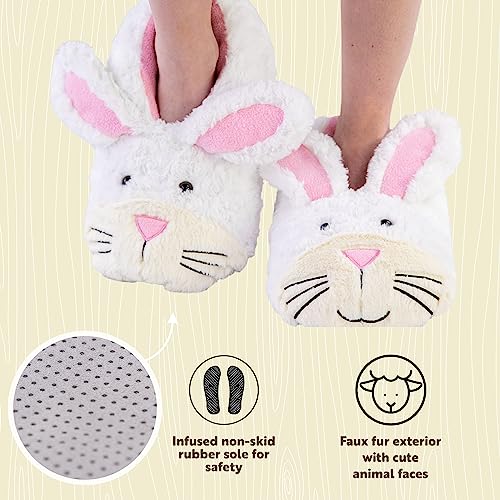 Image of Lazy One Animal Critter Slippers for Kids and Adults, Cute and Cozy Bunny Slippers