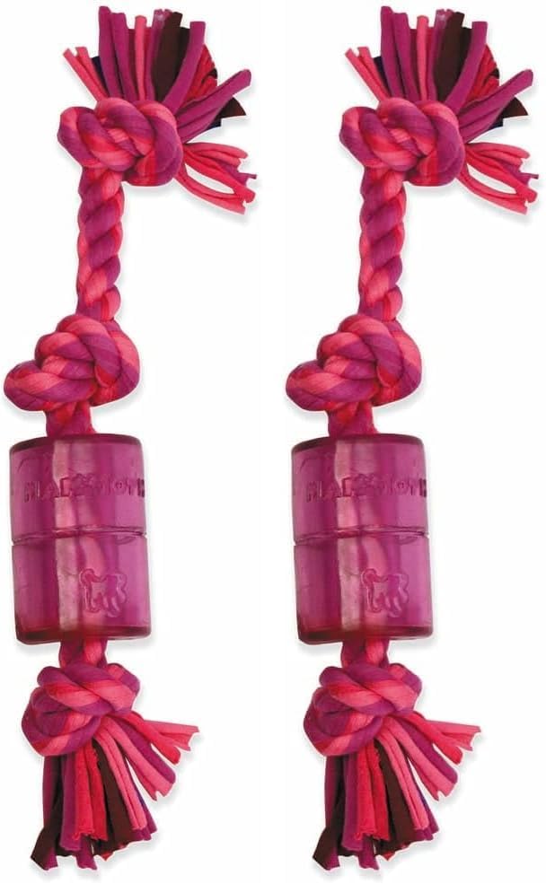 Mammoth 14-Inch TPR Squeaky Cloth Rope, Medium (Pack of 2)