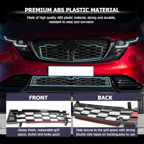 Image of LUWU CX5 2026 Front Grill Mesh Compatible With 2026 Mazda CX-5 Front Mesh Grill Inserts Trims Front Mesh Grille Cover Guard Assembly Set for Mazda CX5 2026 Car Exterior Accessories ABS Material Black