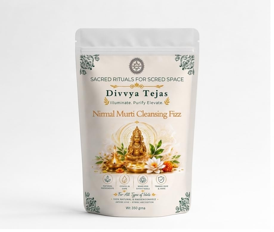 Divvya Tejas Idol Cleaning Fizz | Natural Brass & Copper Murti Cleaner | Temple Safe | 350g-image-44