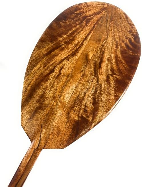 Tikimaster Blonde Curly Mango Outrigger Paddle 50 inch T-Handle - Made in Hawaii | #koa7271