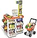 Supermarket Playset for Kids, 60 Pieces Grocery Store Toy with Cash Register, Scanner, Shopping Cart, Play Food and Accessories, Ages 3+ by Valessati