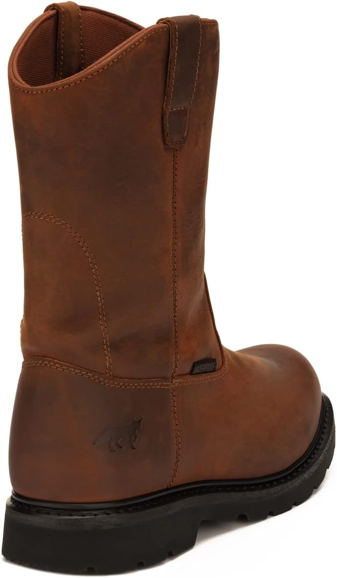 Golden Fox 12236WP Waterproof 11" Pull On Wellington Wedge Lightweight Outsole for Construction Farming and Ranching
