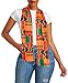 Afibi African Kente Print Stole Sash African Scarf Kente Stole Sash Unisex Kente Cloth Scarves (Red Green)