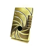 Deloova/デローバ チェカード フリントガスライター ゴールド/金 横回しフリント式 スパイラル 炎調整ネジ有 充填式【C609】 [並行輸入品]