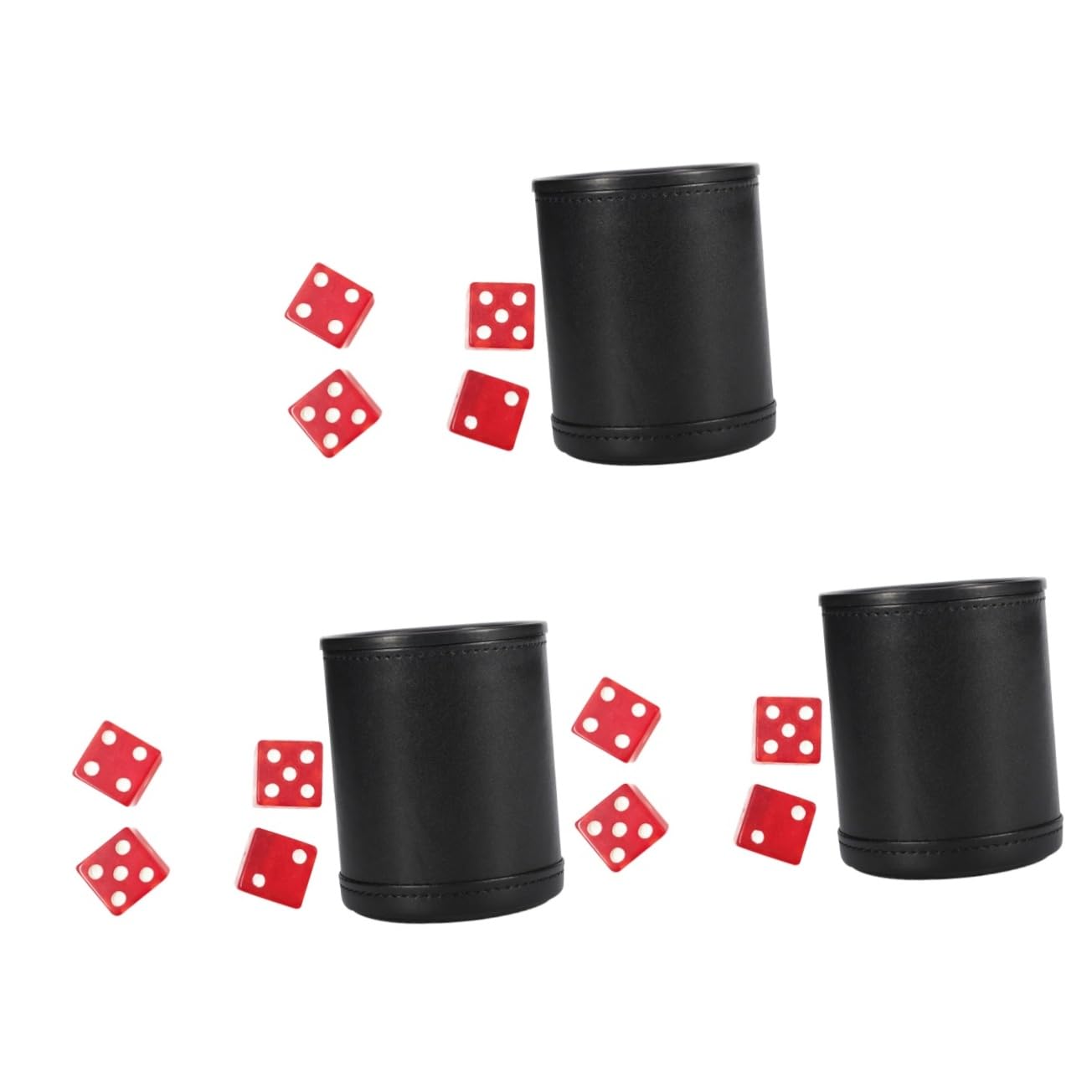 Toyvian 3stücke Pu Würfelbecher Mit Transparenten Würfeln Geräuschdämpfender Dice Shaker Für Ktv Bar Und Spielabende Für Unterhaltung Und Würfelspiele