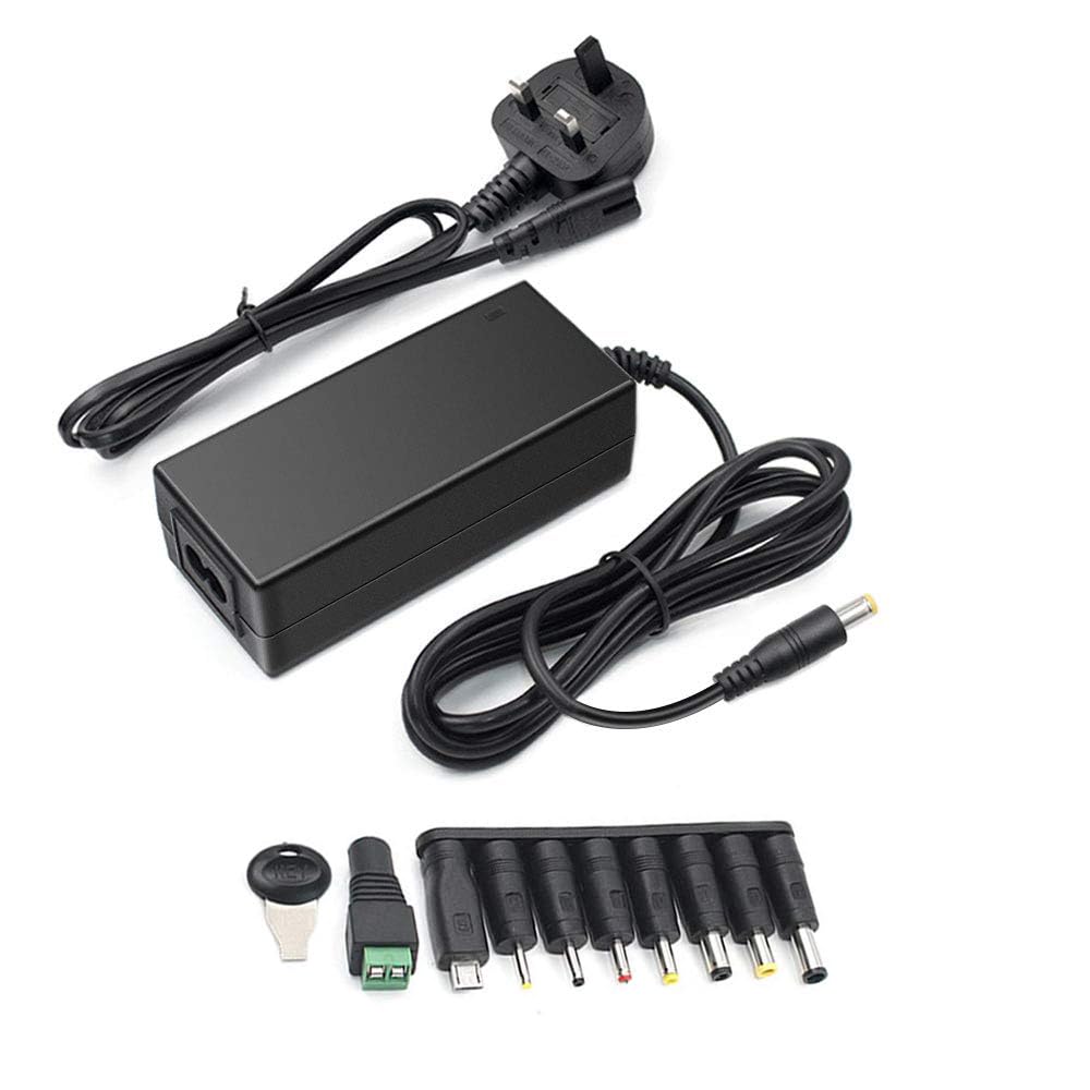 PINKE 45W Universal Power AC Adapter 5V-15V 1A 2A 3A Power Supply, AC to DC Universal Adjustable Adaptor for Led Strip Light TV Box Tablet Speaker and more Electronics with 9 Tips