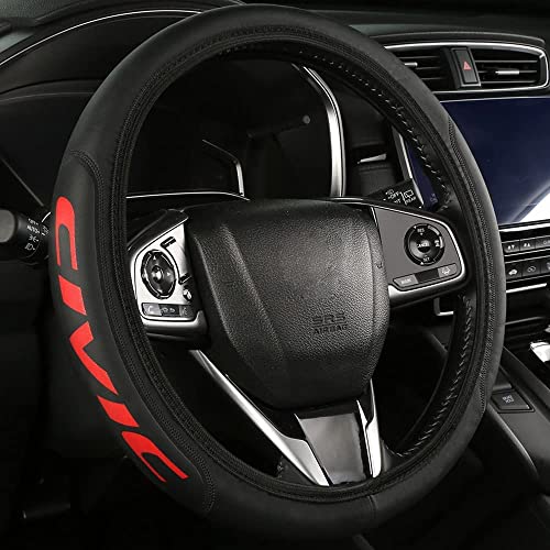 Leather Steering Wheel Cover Compatible with Civic...
