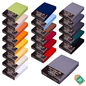 Avantgarde Premium Spannbetttuch 90x200-100x220 - hoher 40cm Steg auch f. Boxspringbett & Wasserbett - Spannbettlaken ca.170g/m² - Bettlaken - 100% Jersey Baumwolle ÖKO-TEX (12 Grau)