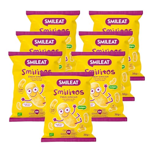 Smileat - Pack de 7 Smilitos Snack - Sabor a Maíz - Merienda divertida para peques desde 8 Meses - 25g