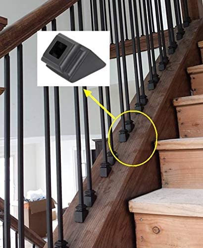 16 Pcs Iron Baluster Shoes With Screws - 1/2 Inch Square, Satin Black, For Staircase Handrail Support - View #2