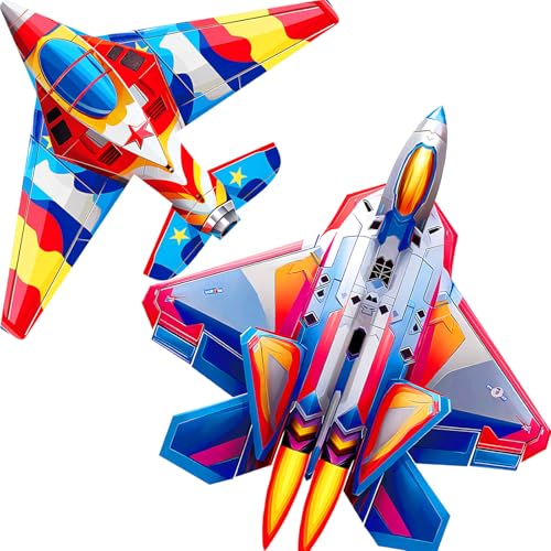 HENGDA KITE 2 Pack Fighter Plane Airplane Kites for Kids