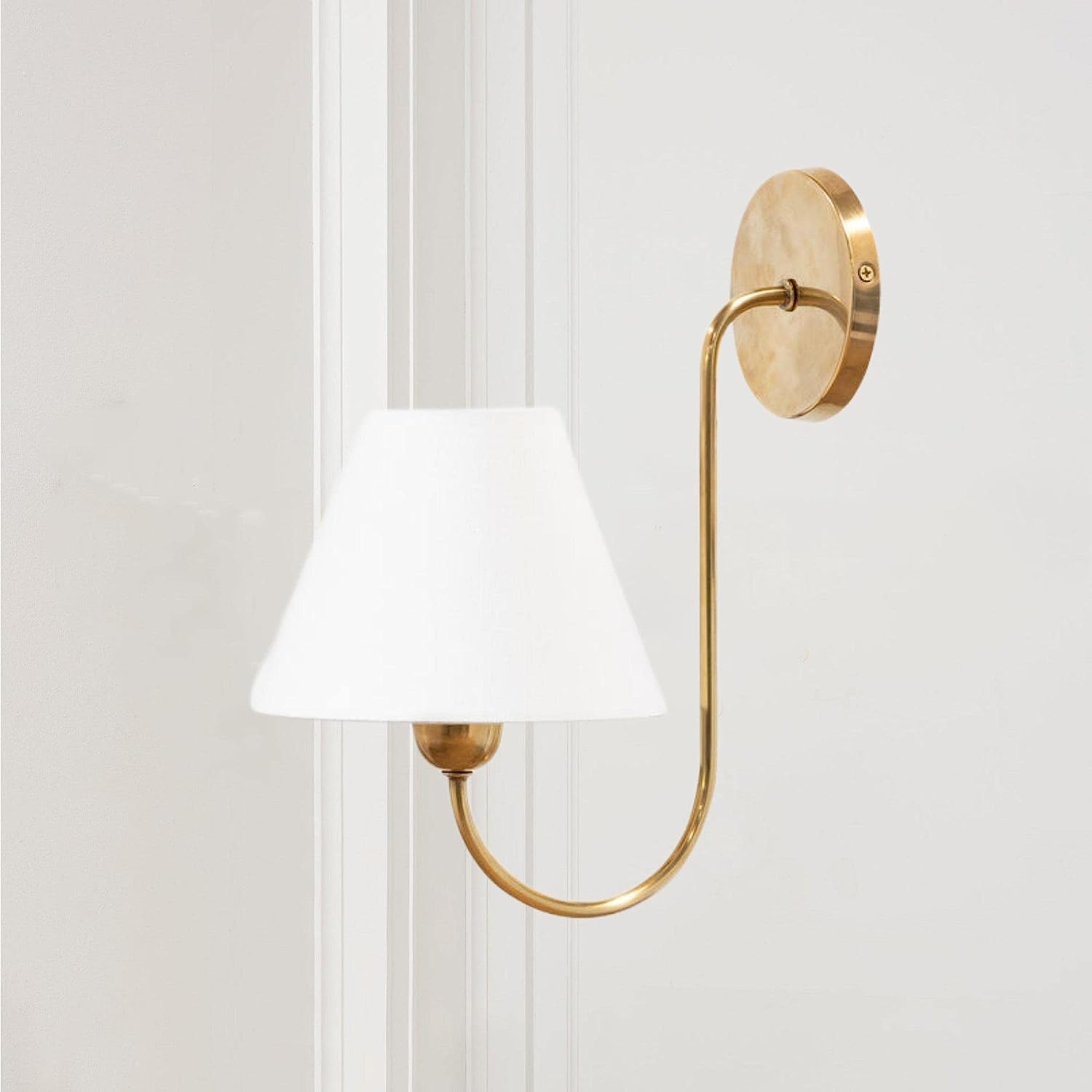 Single Swoop Sconce, Wainwright Single Swoop Sconce, 7.5" w x 11" d x 14" h (Brass)