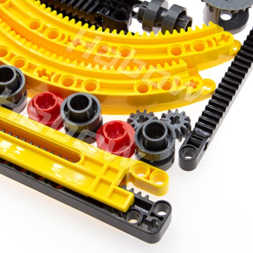 Image of Habow 233pcs Technic Gears Kit, Assorted Gear Set for MOC Technic Building | Includes spur gears, bevel gears, worm gears, differential ect. Compatible with major technic building system.