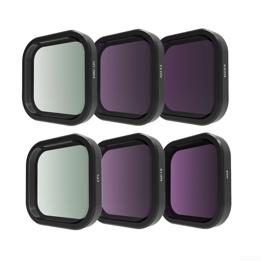 Set di filtri essenziali per Go Pro Hero 11/10/9/8/7, 3 in 1 ND CPL UV filtri lente per action camera, lega di alluminio vetro ottico, 4 x 4 x 1 cm (4 in 1)