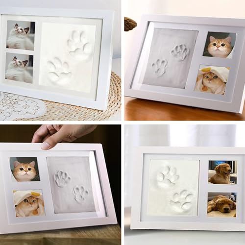 XHYASD Pfotenabdruck Set Hund,Pfotenabdruck Set Katze,Hundepfoten Abdruck Machen,Pfotenabdruck Set Hund mit Bilderrahmen,Pfotenabdruck Set Katze mit Bild,Baby Abdruckset,Baby Fussabdruck Set
