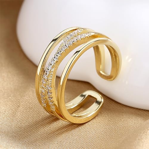 Harry and Henry Gold Rings for Women That Don't Tarnish Gold Plated Rings Cubic Zirconia Wedding Rings for Women Non Turnish Wedding Bands Aesthetic Jewelry4
