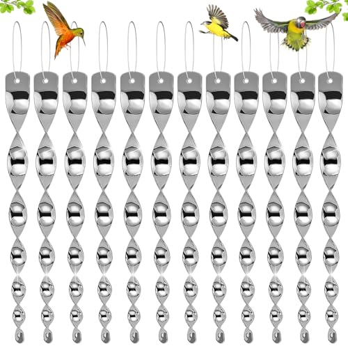 Reflektierende Vogelschreck 12 Stück Vogelabwehr Windspirale Taubenabwehr Balkon Vogelschreck zum Vertreiben von Vögeln Für Garten Obstgarten Hof und Haus
