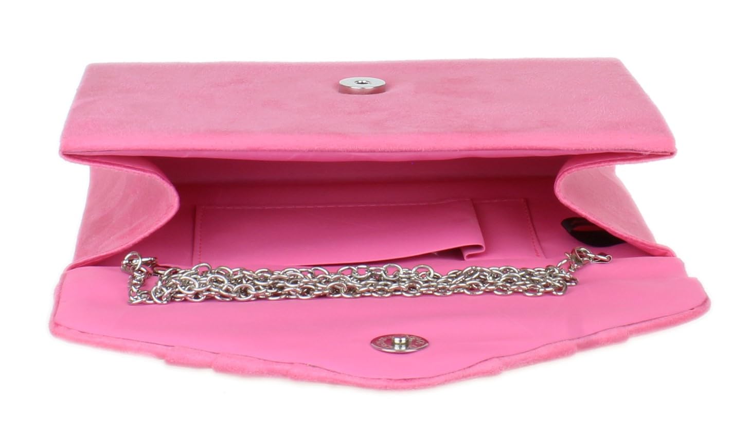 Girly Handbags Bolso de mano plisado de ante sintético para mujer