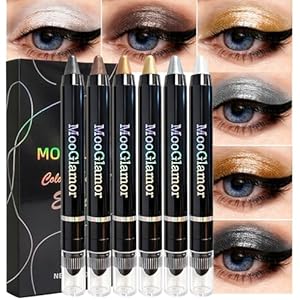 6 Pcs Eyeshadow Stick Shimmer Eye Shadow Set with Retractable and Blendable Eye Shadow Stick for Long-Lasting Colorful Eye Makeup