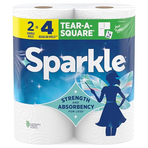 Sparkle Tear-A-Square Paper Towels, 2 Double Rolls (220...