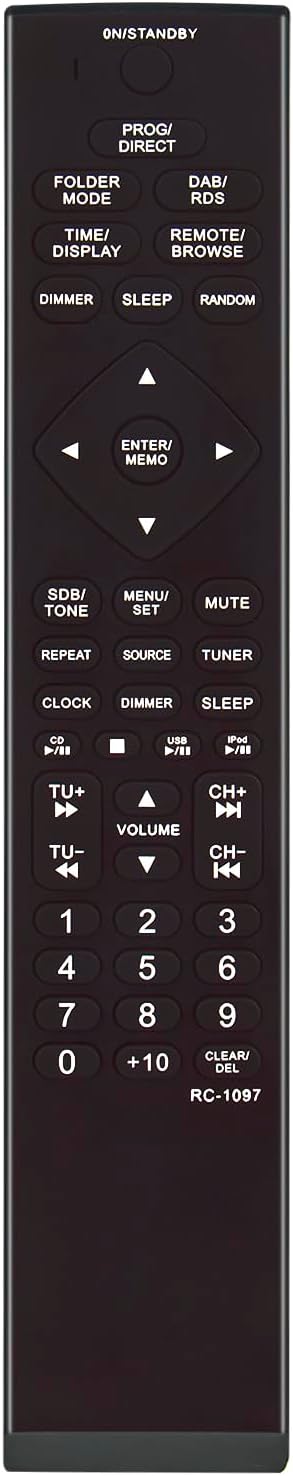 VINABTY RC-1097 Replace Remote Control fit for Denon CD Receiver RCD-M37 D RCD-M37 D-M37 D-M37SBK DM37SCW D M37 Micro System Micro Component System