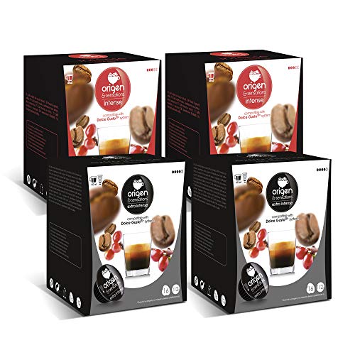Capsulas compatibles dolce gusto ®* Origen & Sensations | 2 x Extra Intenso | 2 x Intenso | Total 64 cápsulas
