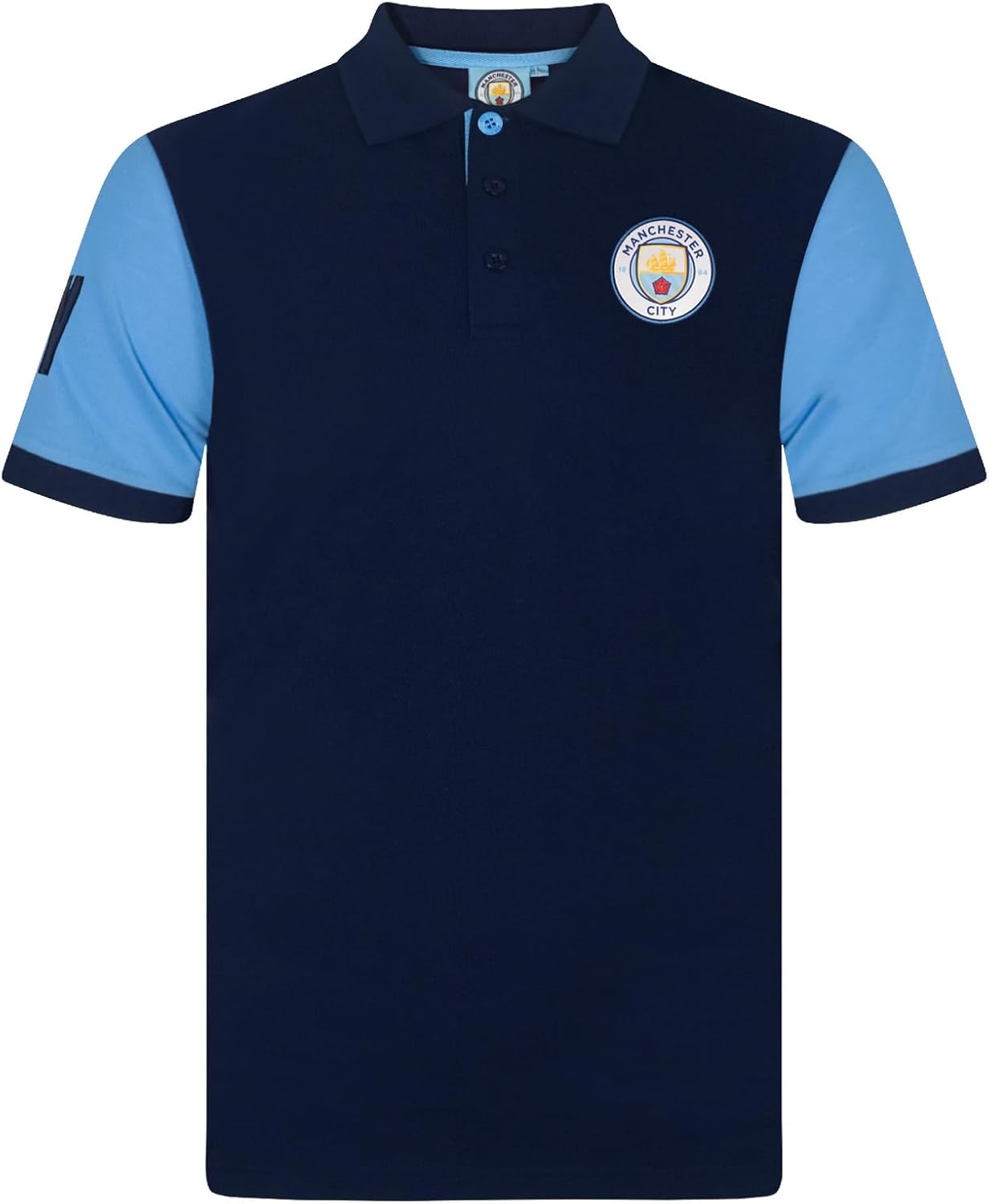 Manchester City FC Football Soccer Official Gift Mens Crest Polo Shirt