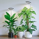 Kullsinss Black Grow Lights for Indoor Plants, Full Spectrum LED Plant Grow Light with 6/12/16H Timer, 3 Color Modes, 5 Brightness, 10'-65' Height Adjustable Growing Lamp for Indoor Plants (2 Pack)