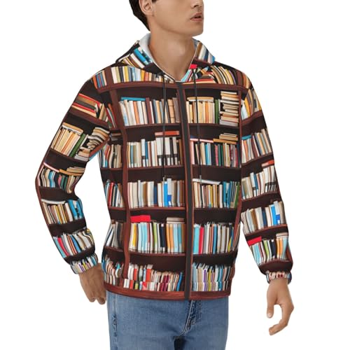 Sweat à capuche imprimé livres homme pull de voyage décontracté et chaud pour automne hiver