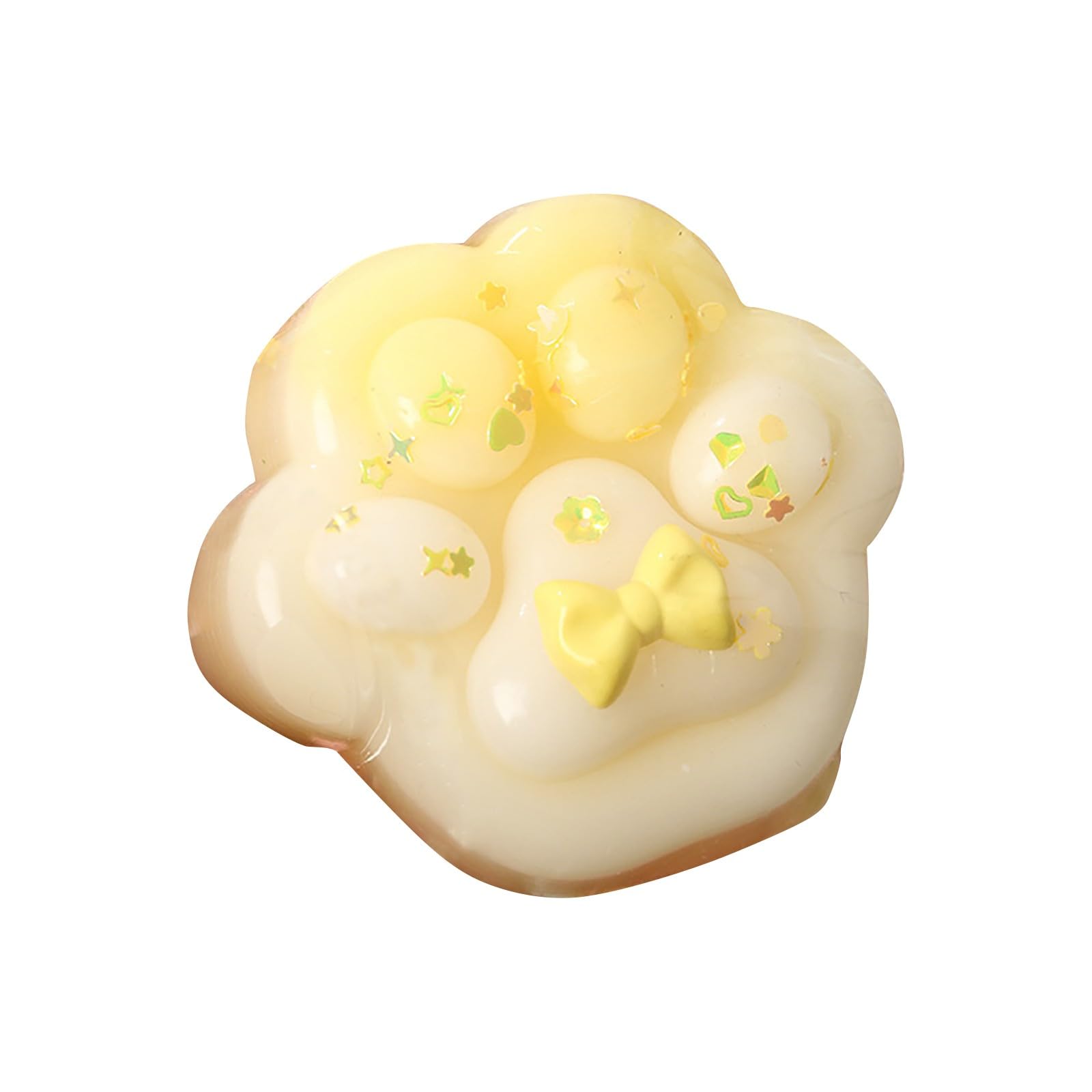Cat Taba Squishy, Cute Soft Cat Paw Fidget Toy, Silicone Pinch Squeeze Toys, Taba Squishy Paw for Girls Boys Birthday Party Gifts Stress Relief Yellow One Size