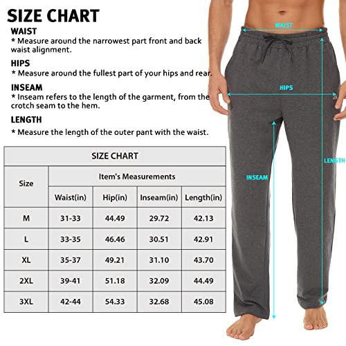 Jacketown Mens Cotton Yoga Athletic Pants Grey Sweatpants Lounge Jersey Pants Lightweight Sweatpants Elastic Waist Sweat Pants With Pockets, Gray M #TOP5