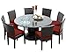 TK Classics Napa 60" Outdoor Patio Dining Table with 8 Armless Chairs, Terracotta