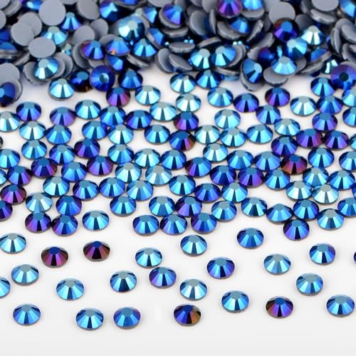 Image of Bymitel Hotfix Crystal Rhinestones Round Gems Iron on DIY Jewelry Making Flat Back for Crafts,Black AB, 1.3mm(SS3 /2880pcs)