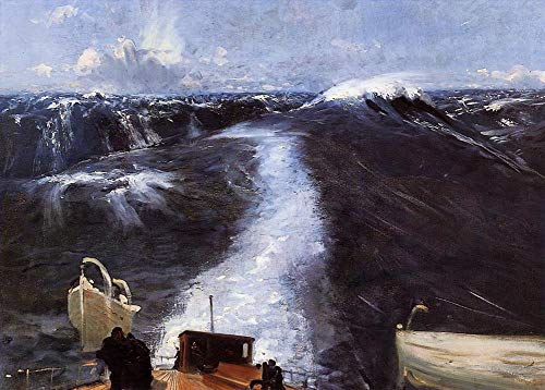 Peintures à l'huile sargent tempête de l'atlantique émotion océan