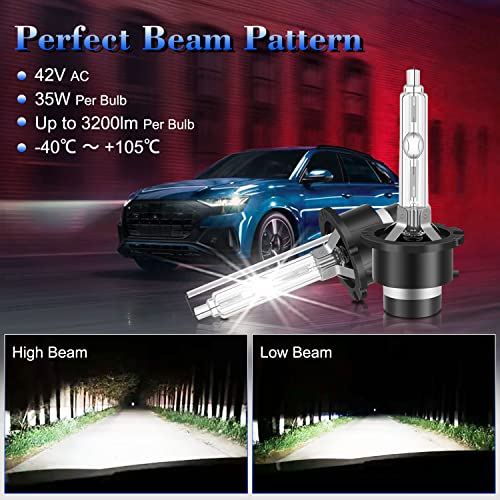 Rcp - D4S6 - (A Pair) D4S/ D4R 6000K Xenon Hid Replacement Bulb Diamond White Metal Stents Base 12V Car Headlight Lamps Head Lights 35W #TOP3