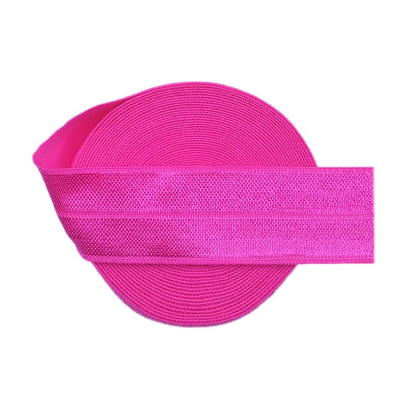 Generic Nine Looms Satin Elastic Band 1 Inch 25mm 5 Yards High Elasticity Neon Rose Shiny Spandex Ribbon for Hair Tie Headband Dress DIY Sewing Trim (5Y Neon Rose)