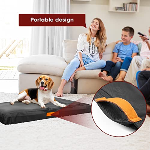 Anzome Waterproof Dog Bed Cover - 1680D Level, Removable & Machine Washable, Large Replacement Cover For Pet Mat Bed, 36X27X3 Inches #TOP5