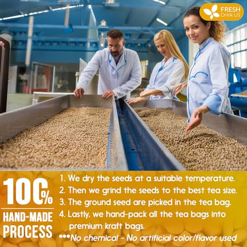 Image of FreshDrinkUS, Premium 30 Fenugreek Tea Bags, 100% Natural & Pure from Fenugreek. Fenugreek Herbal Tea. Made with Natural Material Tea Bags. No Sugar, No Caffeine, No Gluten, Vegan.